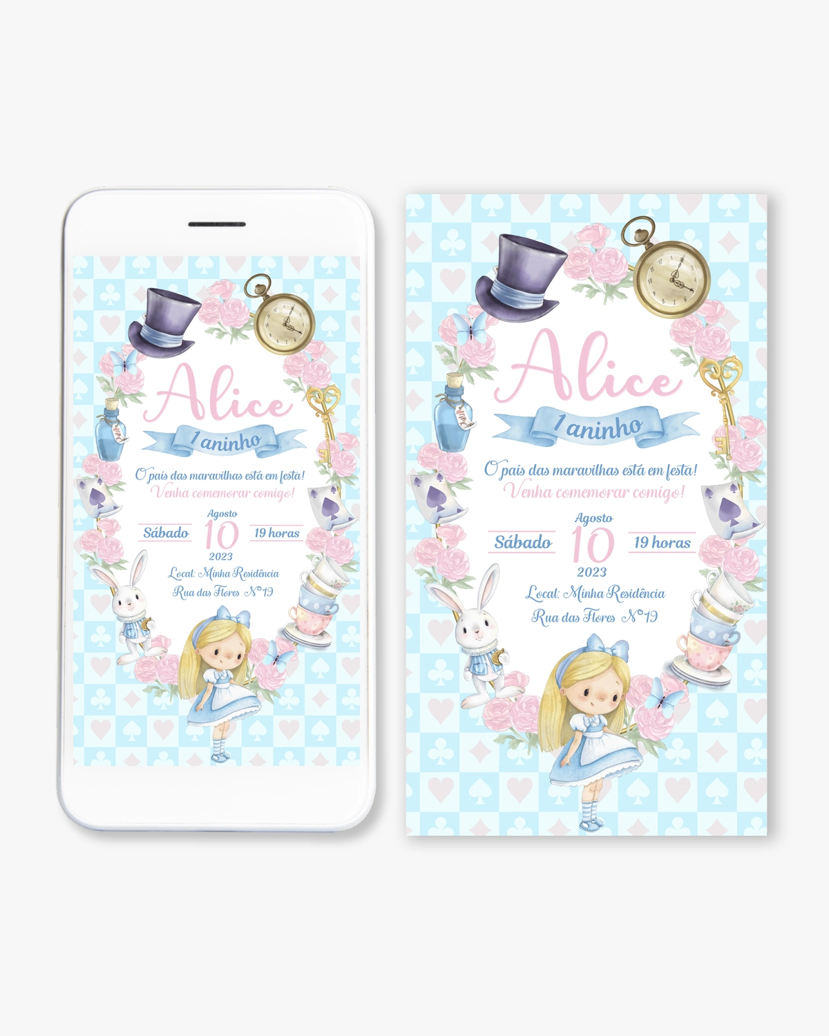 Convite Digital Alice no País das Maravilhas