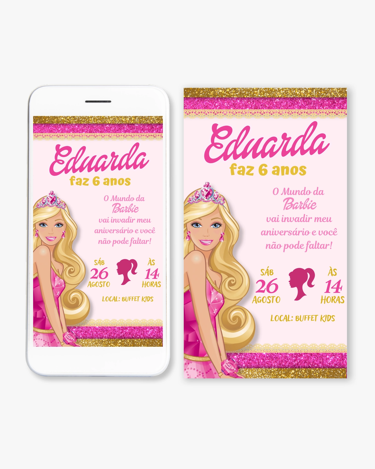 Convite Digital Barbie