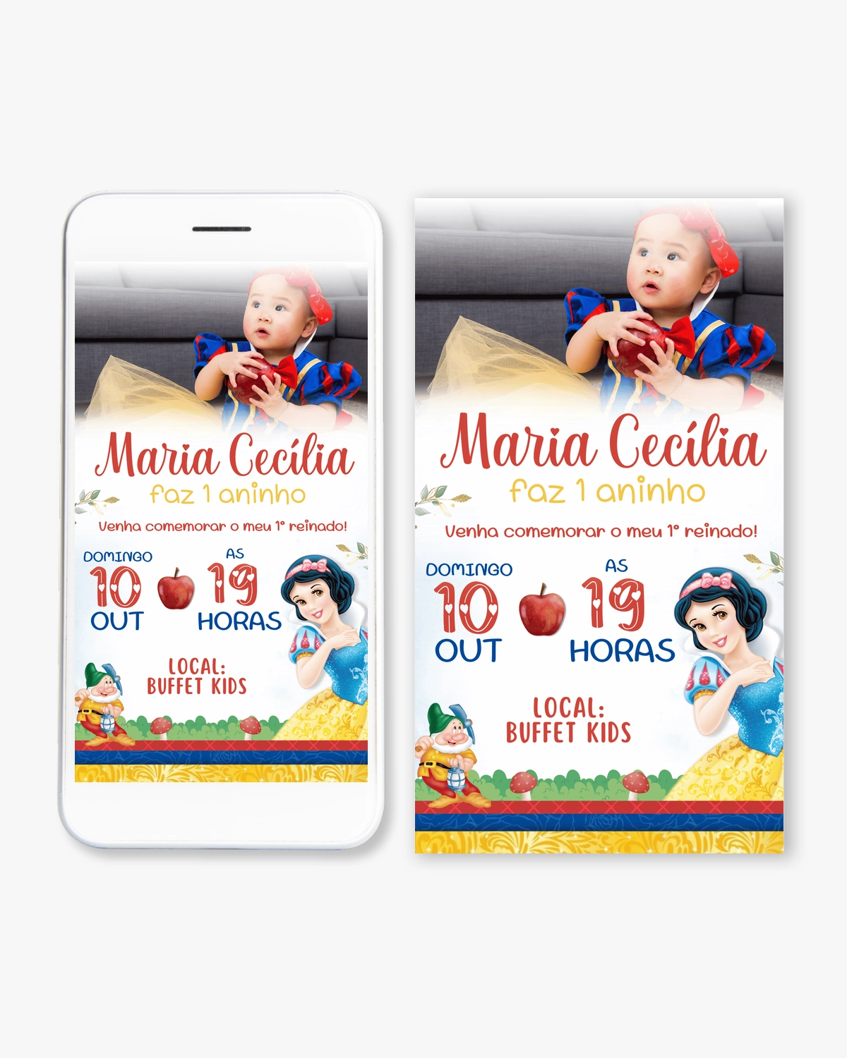 Convite Digital Branca de Neve