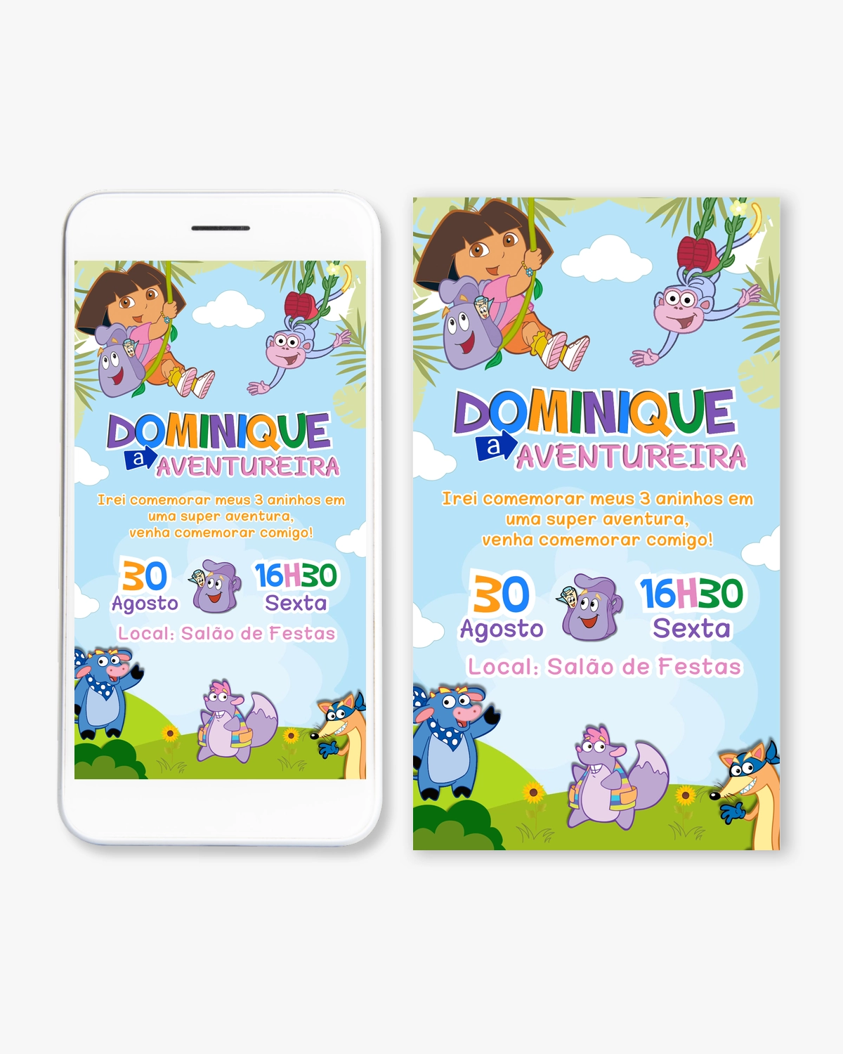 Convite Digital Dora Aventureira