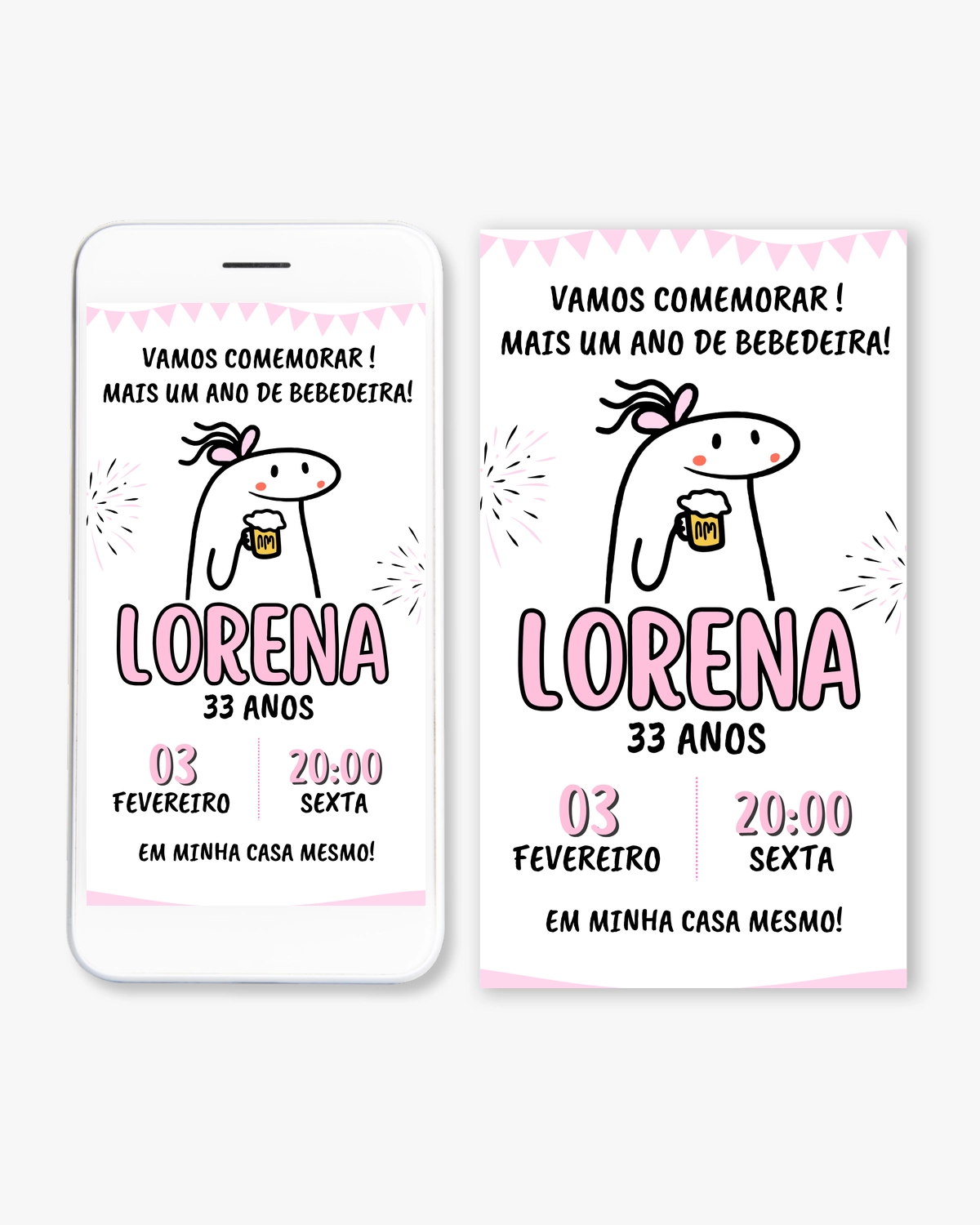 Convite Digital Feminino Flork