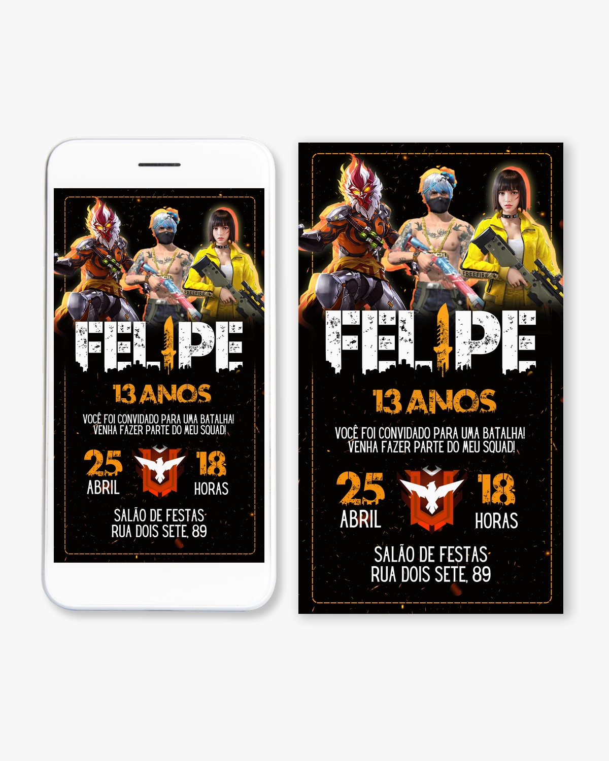 Convite Digital Free Fire