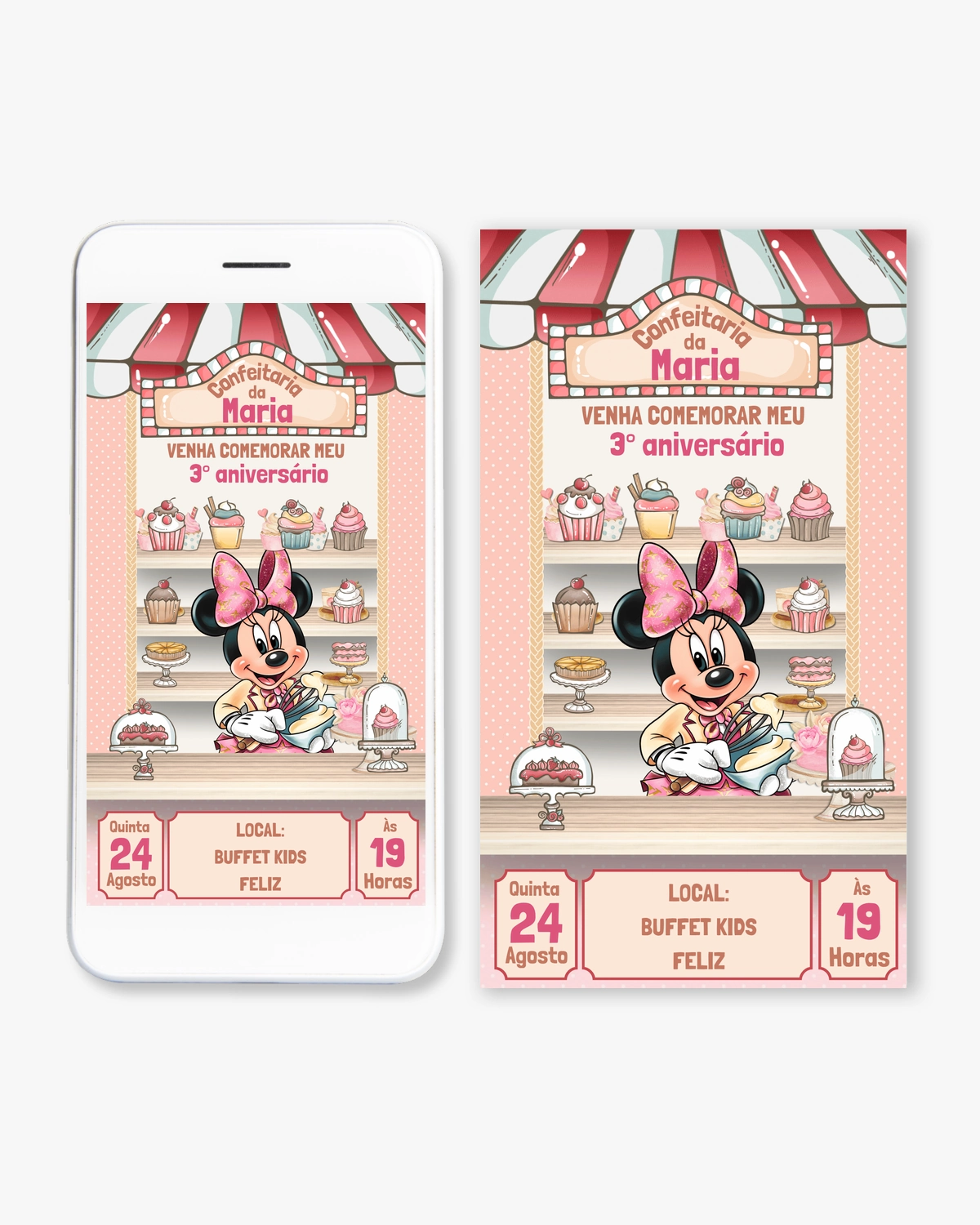 Convite Digital Minnie Confeiteira