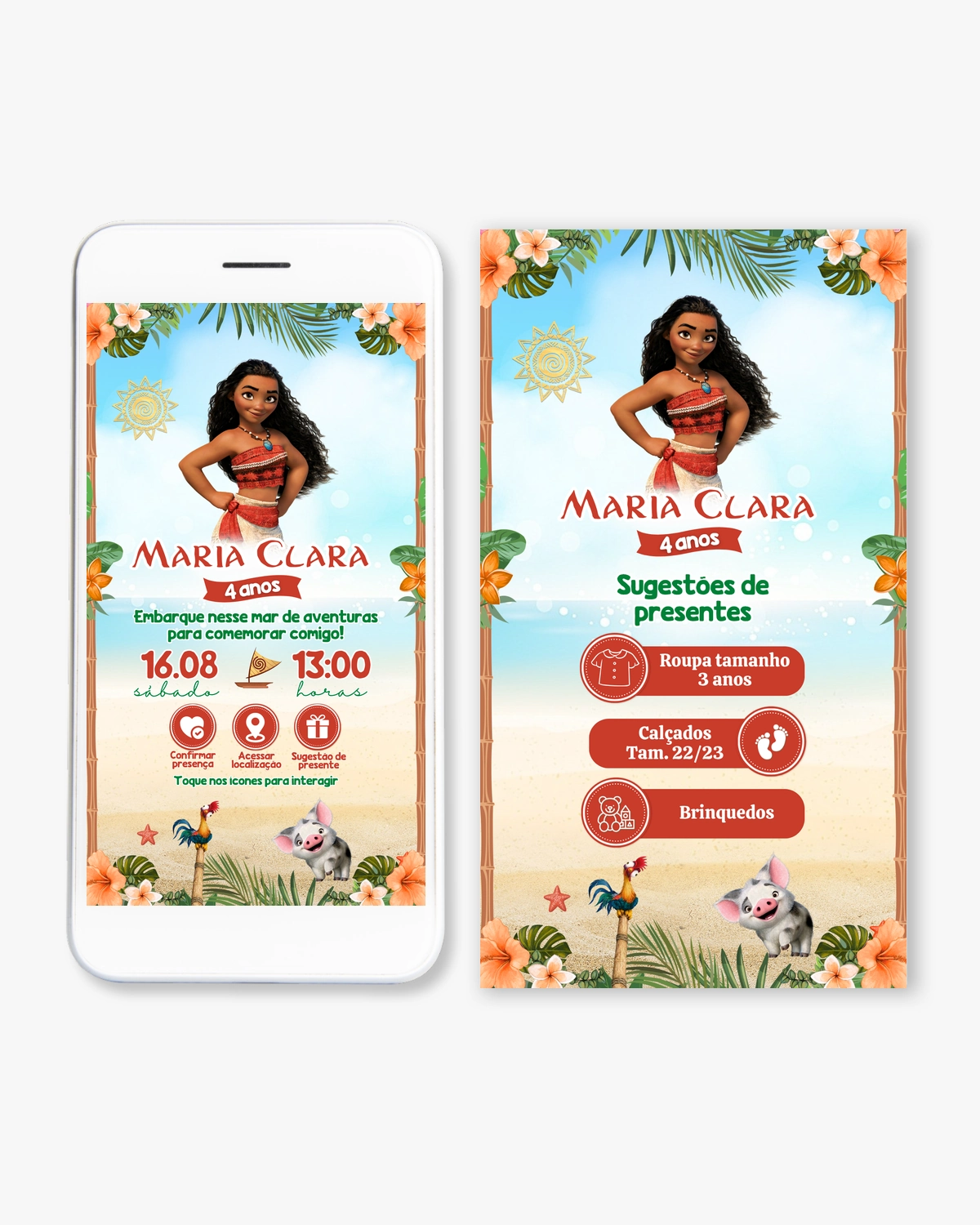 Convite Interativo Moana